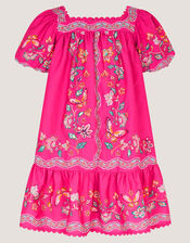 Ariella Sequin Floral Square Neck Dress, Pink (PINK), large