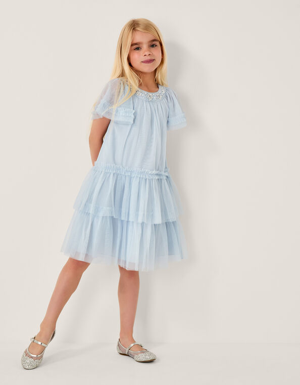Anastasia Embellished Tulle Party Dress, Blue (PALE BLUE), large