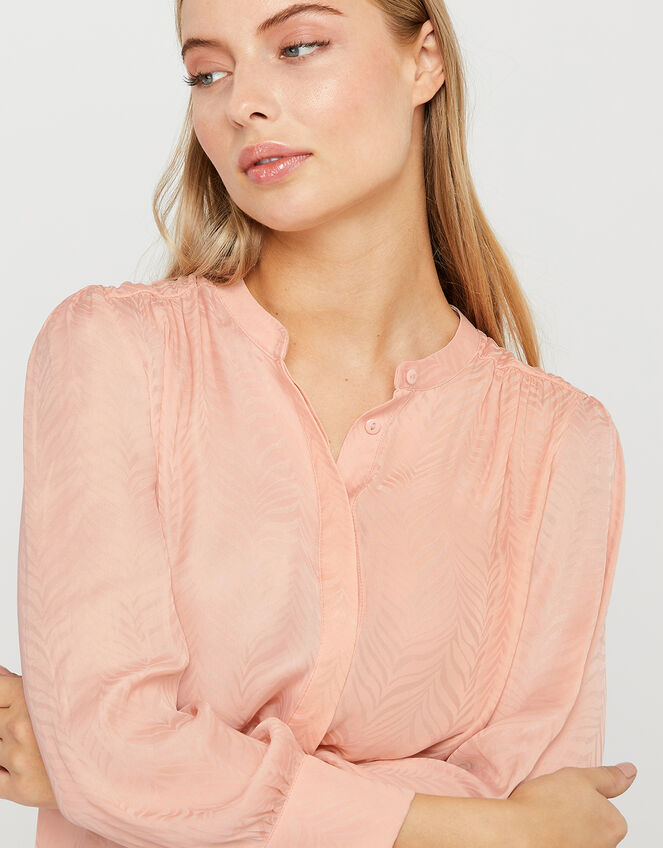 Alyssa Zebra Jacquard Blouse, Pink (PINK), large