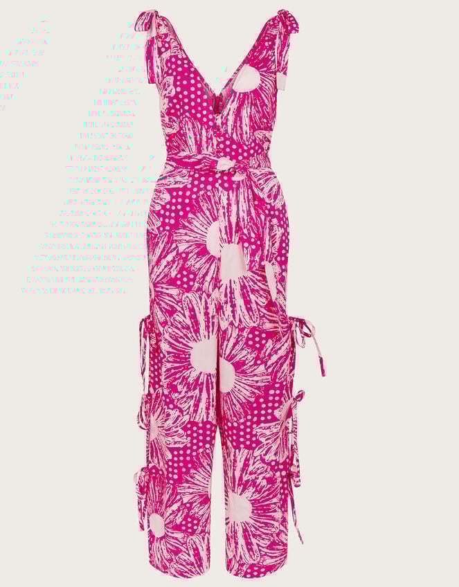 Nava Mixed Print Tie Leg Jumpsuit, Pink (PINK), large