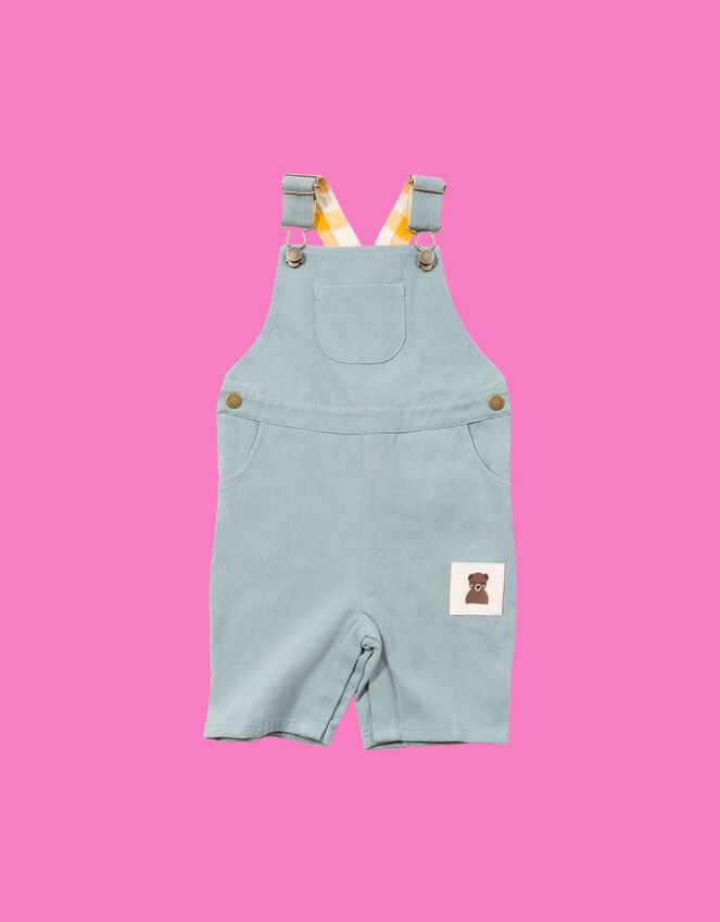 Little Green Radicals Soft Twill Short Dungarees, Blue (PALE BLUE), large