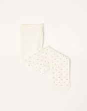 Baby 40 Denier Glitter Spot Tights, Gold (GOLD), large