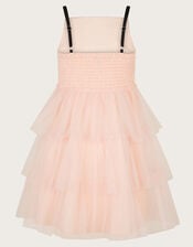 Paris Bow Tulle Ruffle Dress, Pink (PINK), large