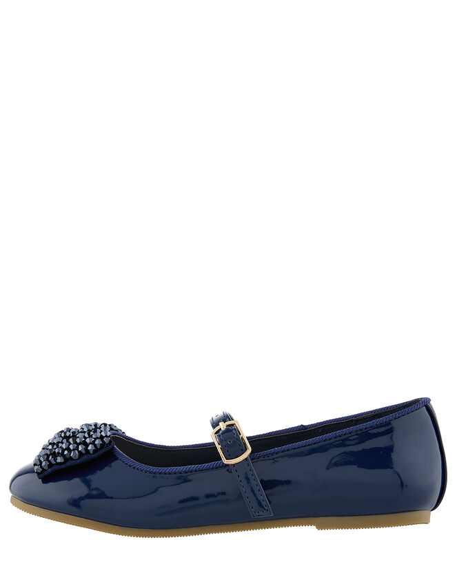 Adeline Beaded Bow Ballerina Shoes Blue