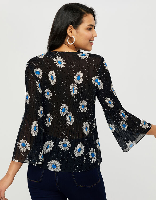 Daniella Daisy Print Top, Black (BLACK), large