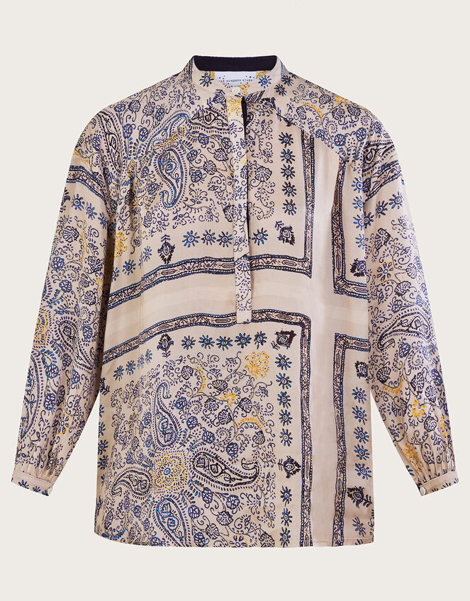 One Hundred Stars Mehndi Print Shirt, Blue (BLUE), large