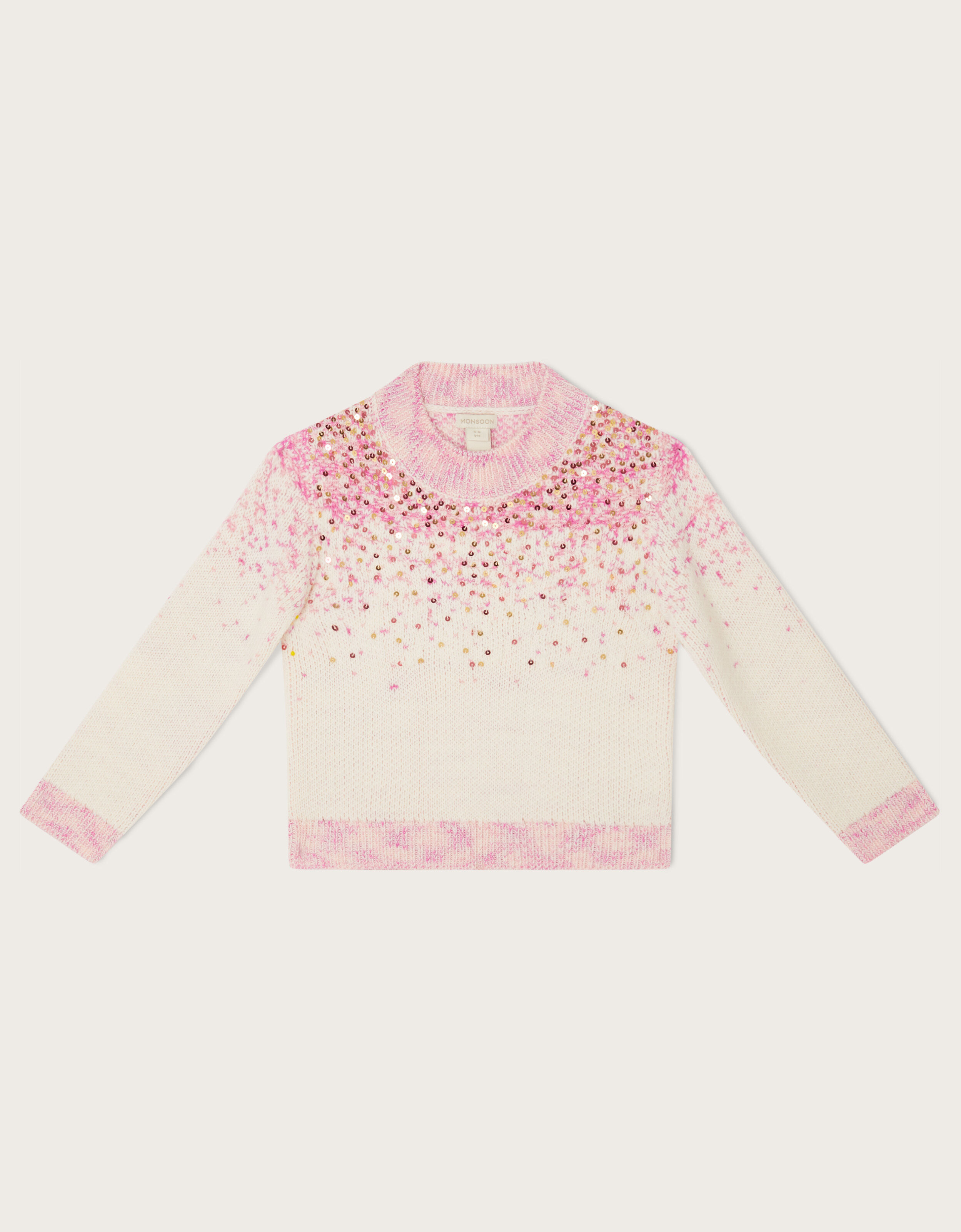 Sequin Jumper Pink Girls Tops T shirts Monsoon Global