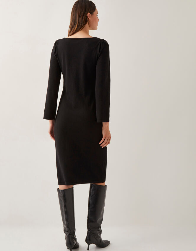 Cee Cornelli Embroidered Knit Dress, Black (BLACK), large