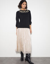 Bree Bow Neck Jumper, Black (BLACK), large