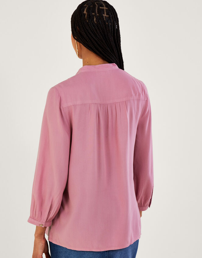 Long Sleeve Embroidered Lace Blouse, Purple (LILAC), large