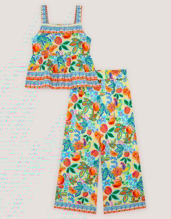 Alani Fruit Print Top & Trouser Set, Yellow (YELLOW), large