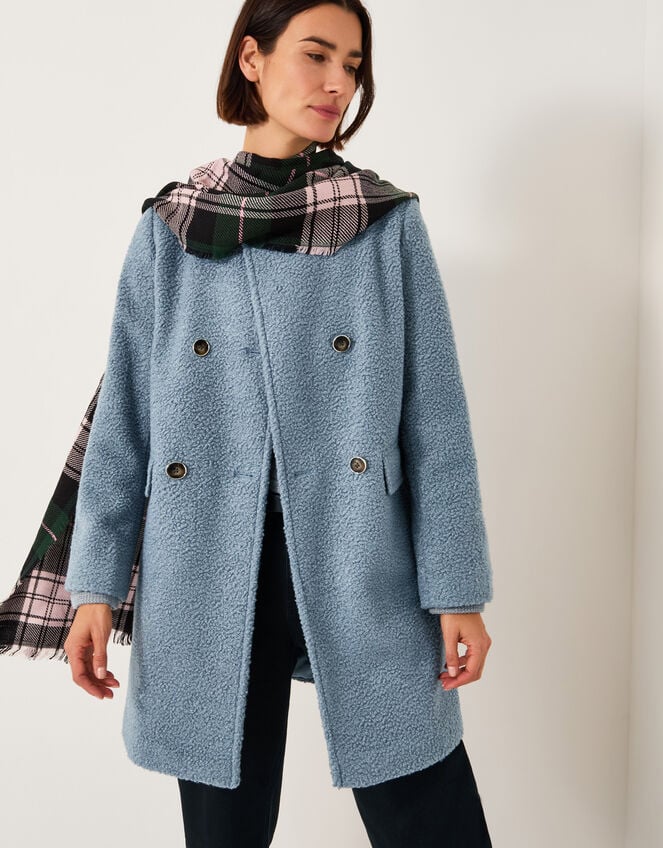 Lily Double Breasted Boucle Coat, Blue (PALE BLUE), large
