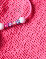 Asymmetrical Crinkle Textured Swimsuit, Pink (PINK), large