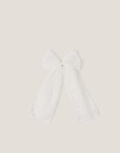 Pearl Bow Hair Clip, , large