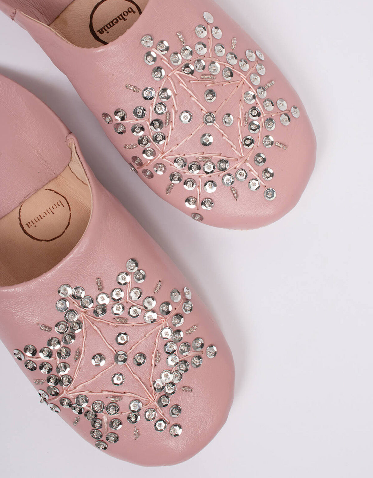 Bohemia Design Moroccan Babouche Sequin Slippers Pink