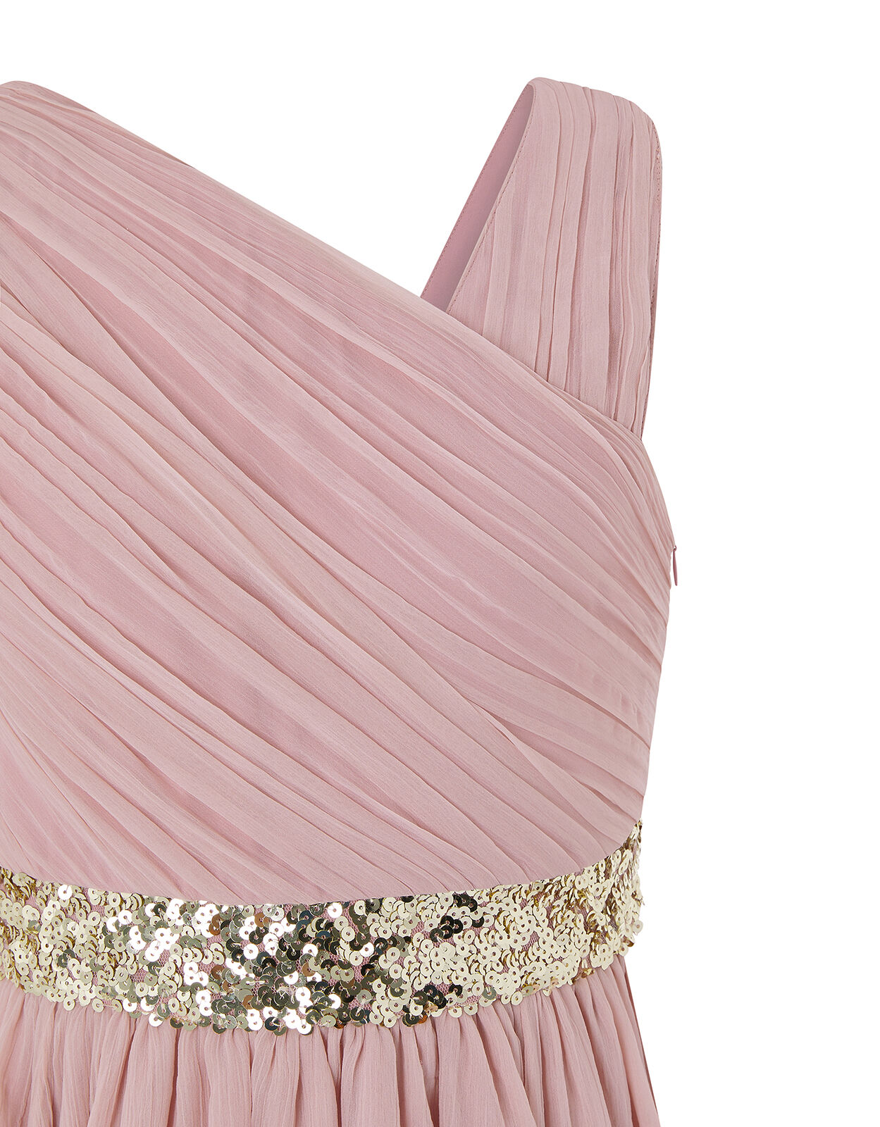 Abigail One Shoulder Sequin Prom Dress Pink