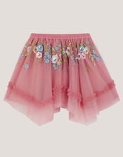 Kristi Floral Embellished Tulle Skirt, Pink (DUSKY PINK), large
