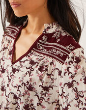 Jacqueline Floral Print Top, Ivory (IVORY), large
