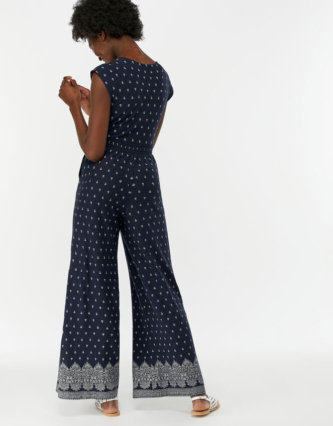 Hatty Print Jumpsuit, Blue (NAVY), large
