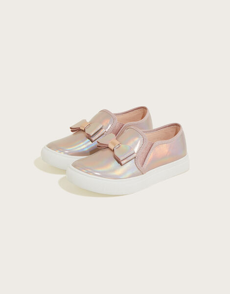 Slip On Bow Trainers Pink, Pink (PINK), large
