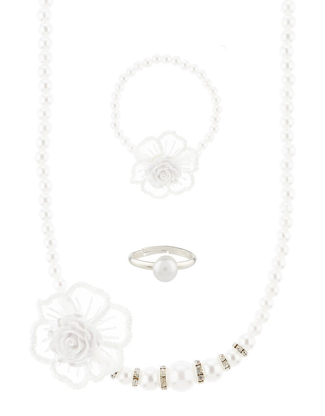Frosted Rose Pearl Jewellery Set, , large