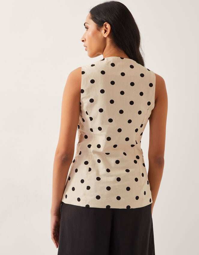 Isabel Polka Dot Vest, Ivory (IVORY), large