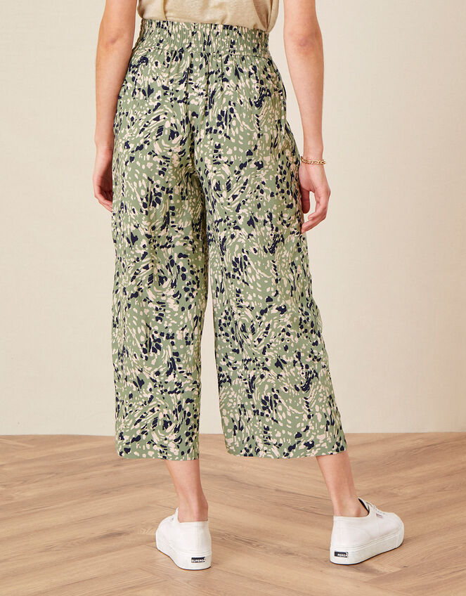 Printed Culottes in LENZING™ ECOVERO™, Green (KHAKI), large
