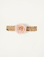 Sequin Shimmer Flower Bando, , large