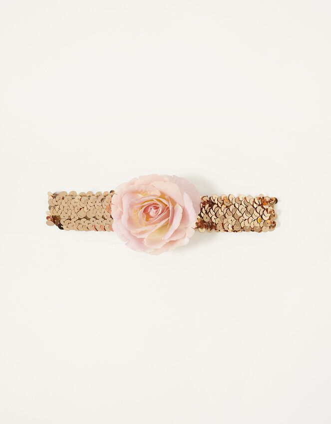 Sequin Shimmer Flower Bando, , large