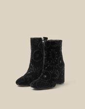 Glory Embroidered Ankle Boot, Black (BLACK), large