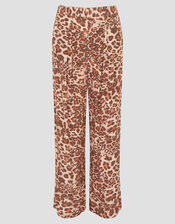 Arielle Leopard Print Pants, Brown (BROWN), large