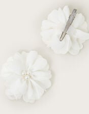 2-Pack Pearl Flower Bridesmaid Hair Clips, , large