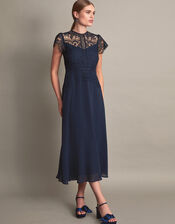 Monica Lace Midi Bridesmaid Dress, Blue (NAVY), large