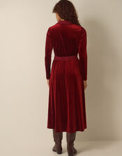 Zeyna Zip Velvet Midi Dress, Cinnamon (CINNAMON), large
