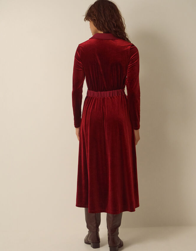 Zeyna Zip Velvet Midi Dress, Cinnamon (CINNAMON), large