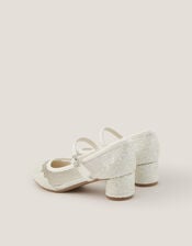 Annabelle Glitter Mesh Heels, Ivory (IVORY), large