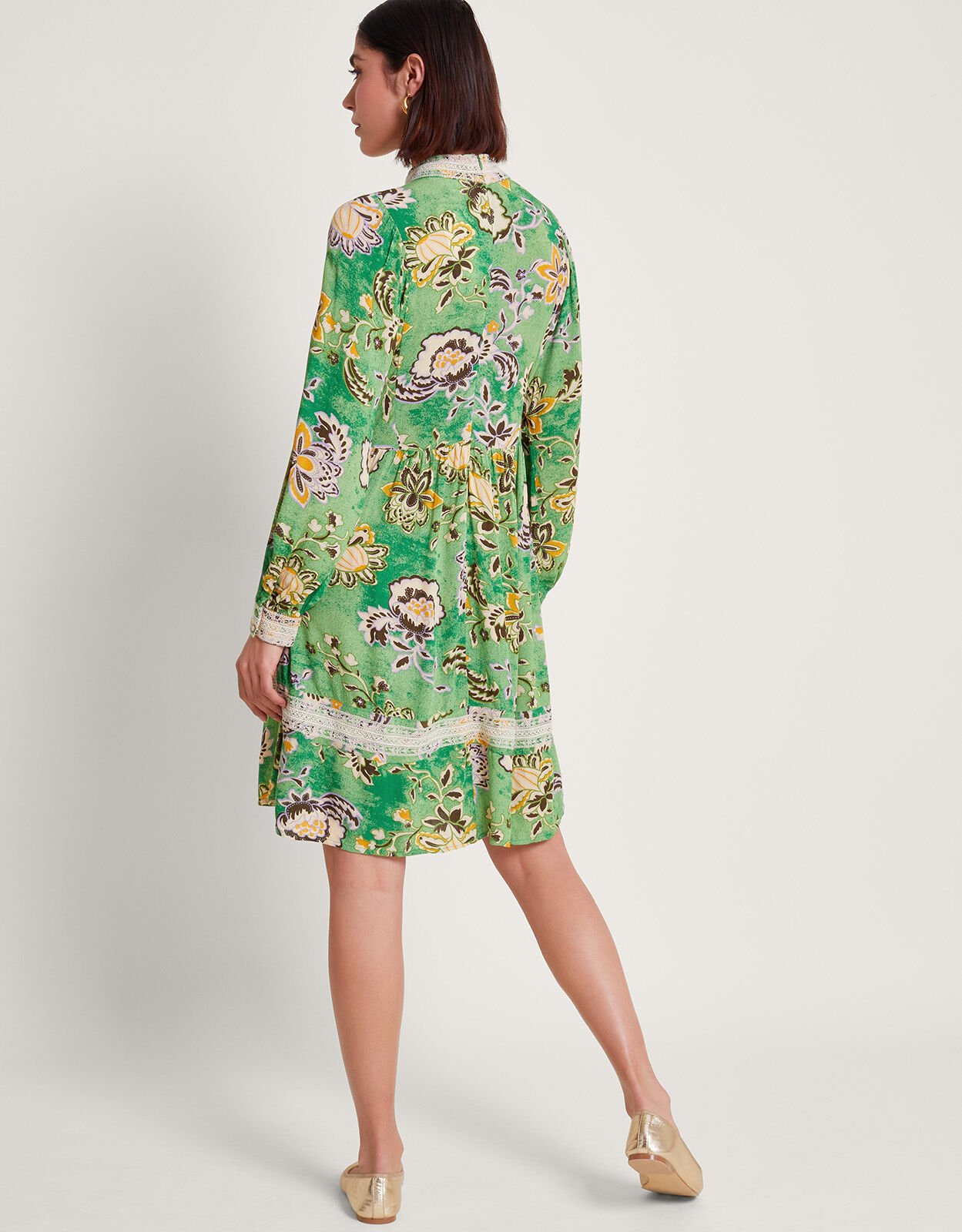 Monsoon green outlet floral dress