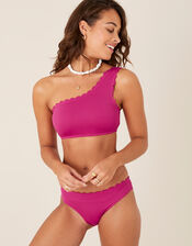 Marosi Scallop One-Shoulder Bikini Top, Pink (PINK), large