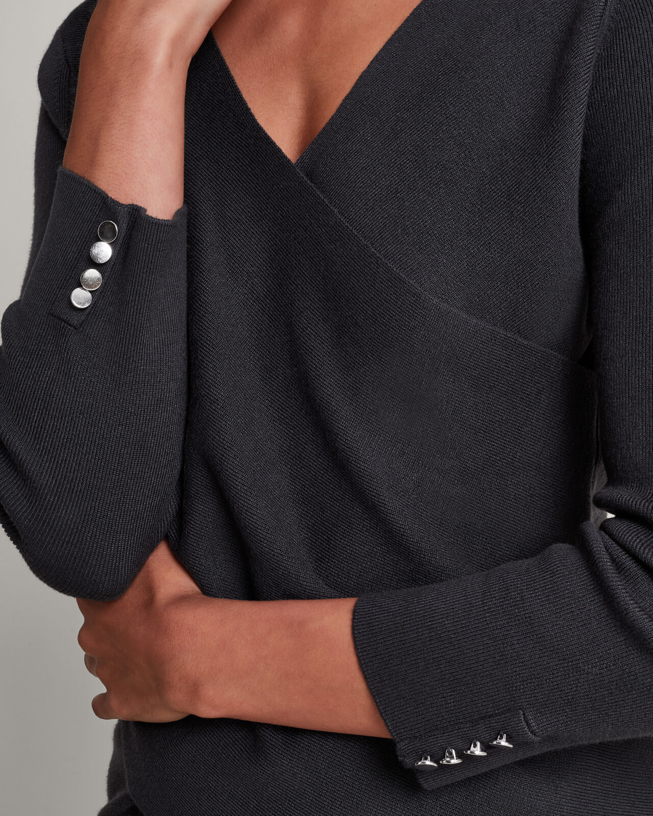 Grey wrap jumper cheap