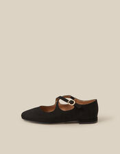 Dana Faux Suede Mary Jane Ballet Flats, Black (BLACK), large