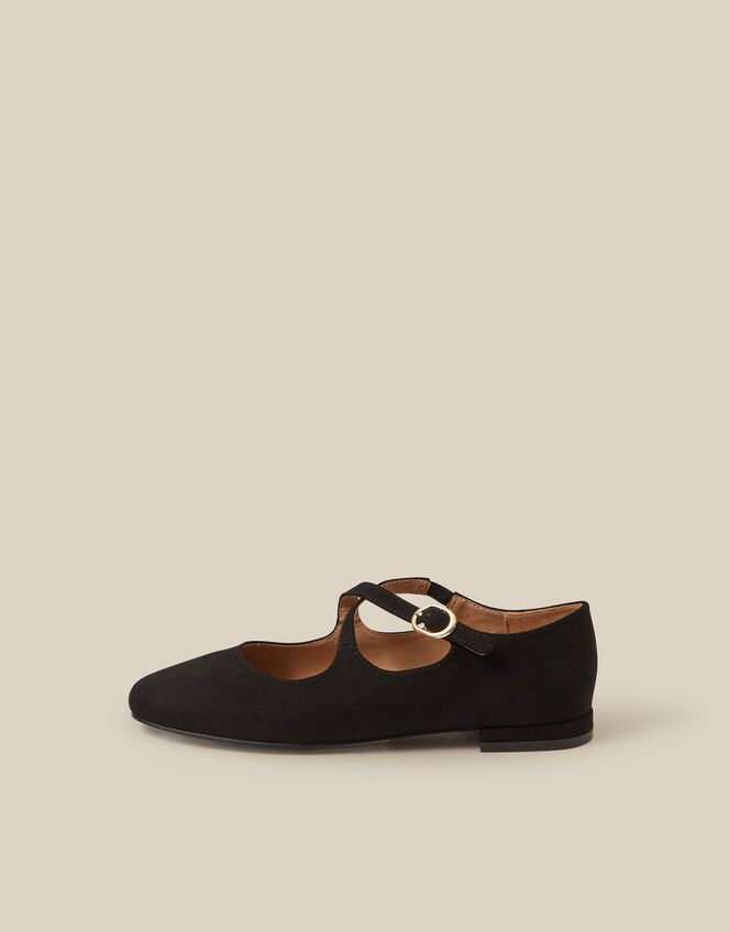 Dana Faux Suede Mary Jane Ballet Flats, Black (BLACK), large