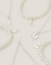 Initial Necklace & Bracelet Pouch Set, Multi (MULTI), large