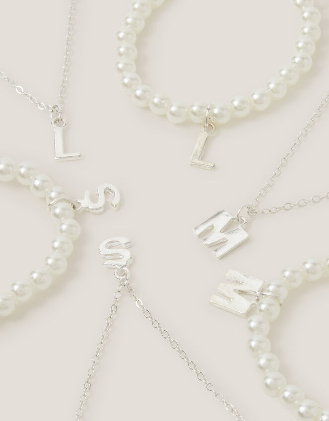 Initial Necklace & Bracelet Pouch Set, Multi (MULTI), large