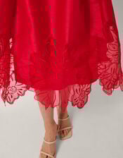 Frida Cutwork Midi Dress, Red (RED), large