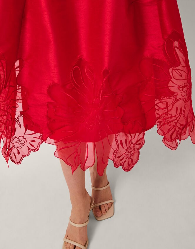 Frida Cutwork Midi Dress, Red (RED), large