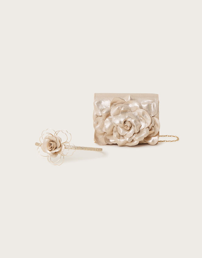 Rya Floral Bag and Headband Set, , large