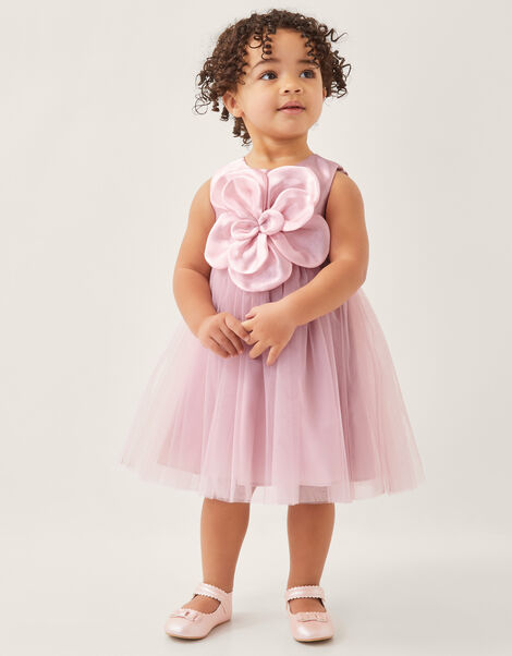 Baby Annabelle Flower Bodice Tulle Dress, Pink (PINK), large