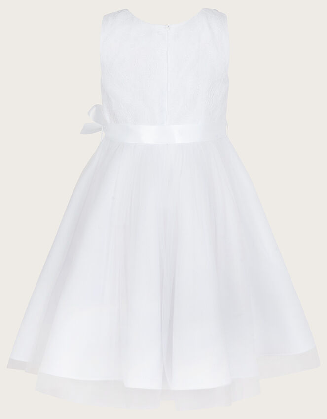Freya Scuba Lace Communion Dress, White (WHITE), large