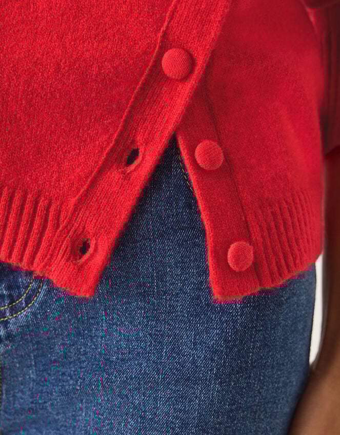Bray Asymmetrical Button Knit Jumper, Red (RED), large