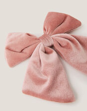 Luxe Velvet Bow Hair Clip, Pink (PINK), large